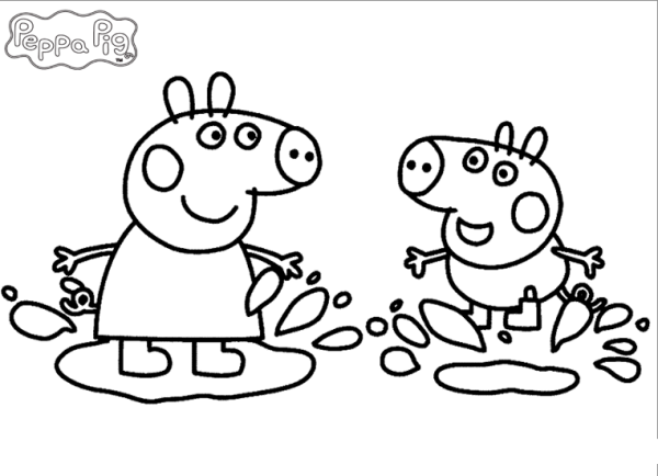 Simple drawings of cartoon characters, simple drawing pictures of Peppa Pig and her brother