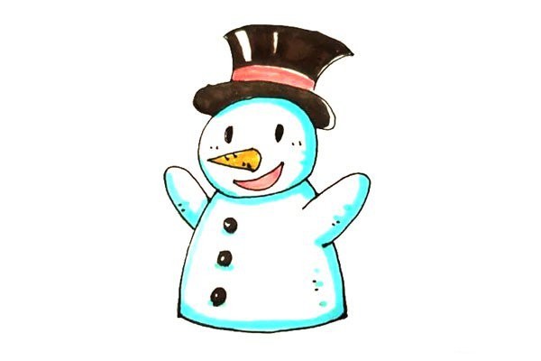 Children learn to draw a snowman easily