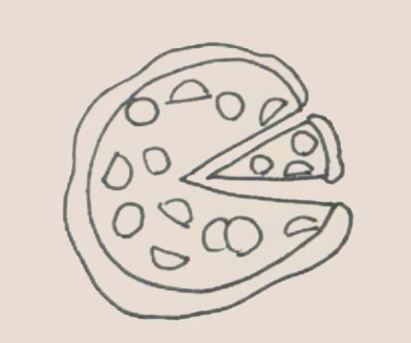 Pizza simple strokes