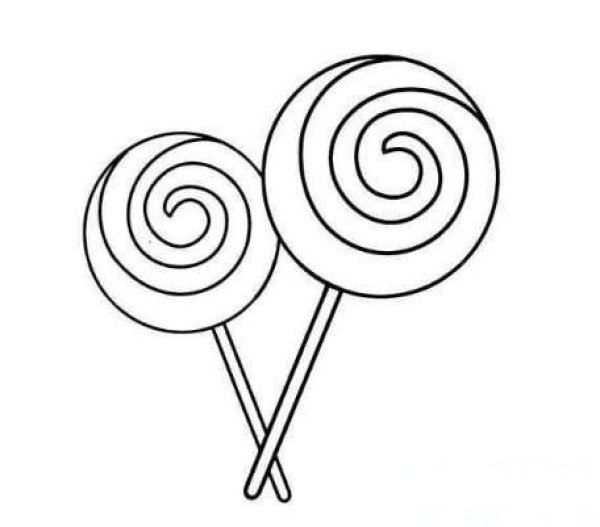 Childrens simple drawing of lollipop