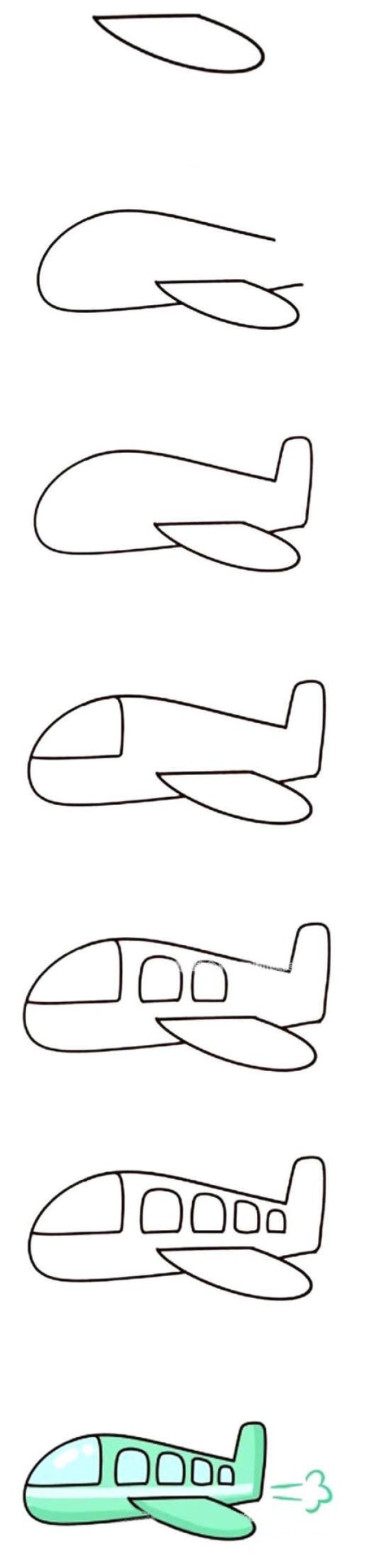 How to draw a cartoon airplane