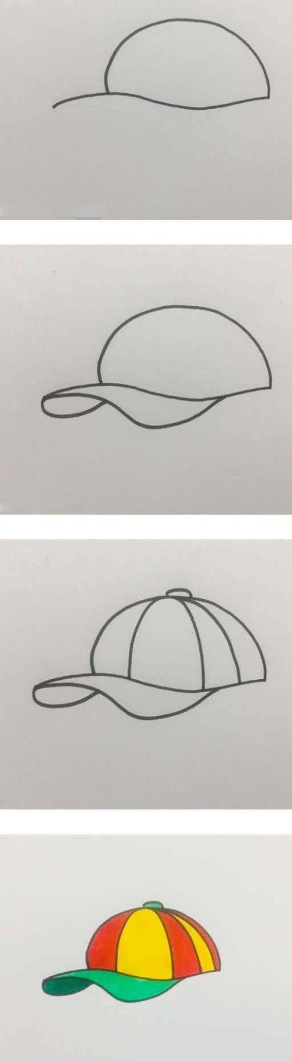 Simple drawing of childrens peaked cap