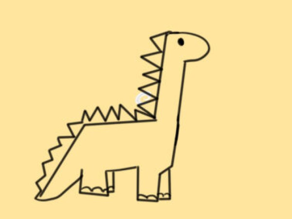 Simple drawing of tall dinosaur