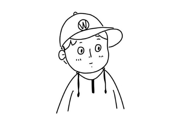 Simple line character avatar sketch