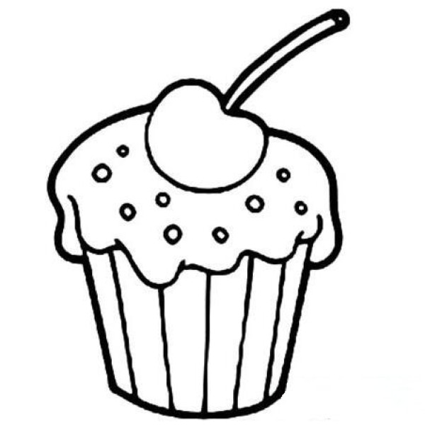 Sweet cupcake simple drawing