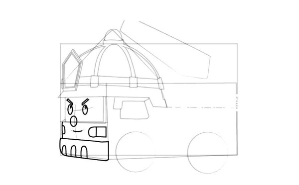 Police car Perroy simple drawing