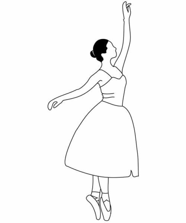 A group of simple drawings of little girls dancing ballet