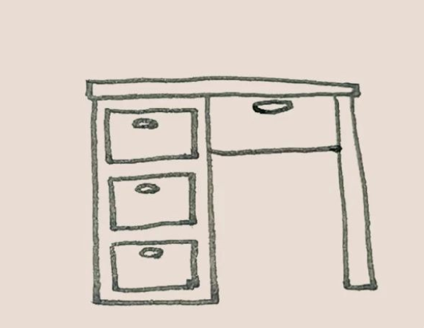 Simple drawing of desk