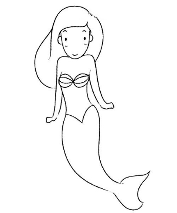 Beautiful mermaid simple drawing tutorial