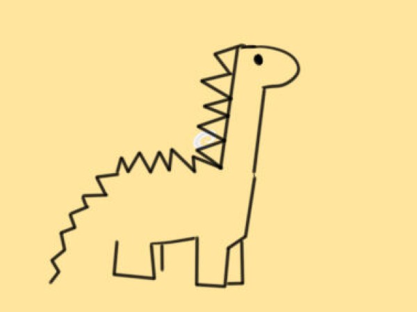 Simple drawing of tall dinosaur