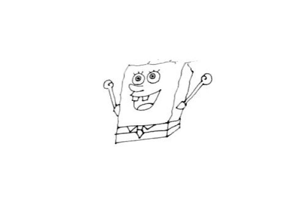 Draw cute spongebob with simple strokes