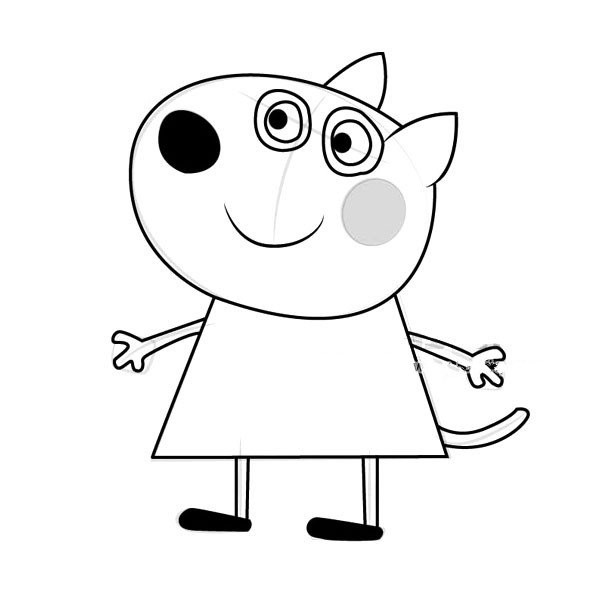 Peppa Pigs Puppy Ding Kais Simple Drawing