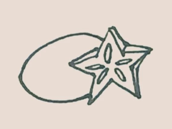 Simple drawing of star fruit