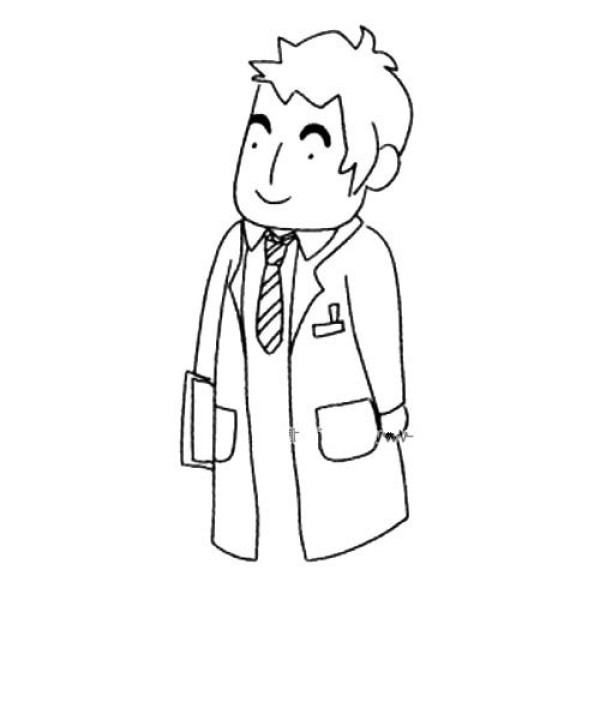 Simple drawing of professional figures doctor