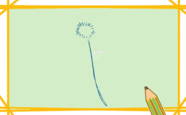 Simple drawing of flying dandelion