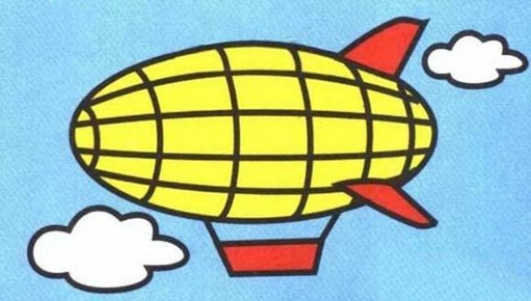 Simple strokes of colorful airship pictures