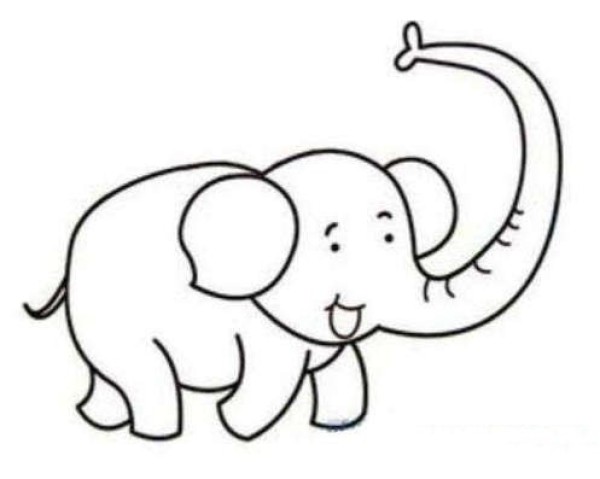 How to draw a baby elephant with a long nose