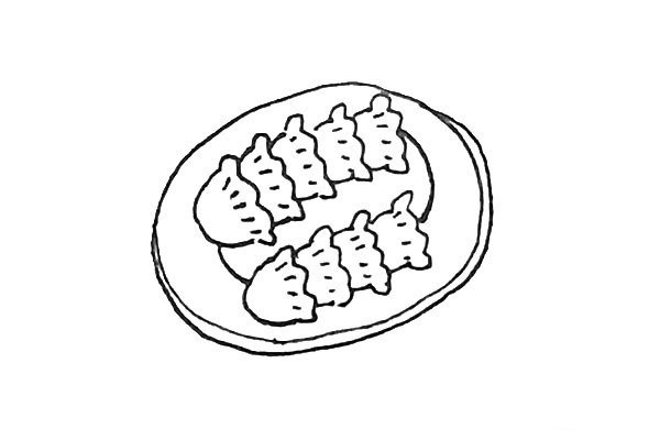 How to draw New Year dumplings