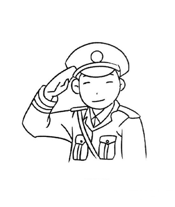 Simple drawing of smiling policeman