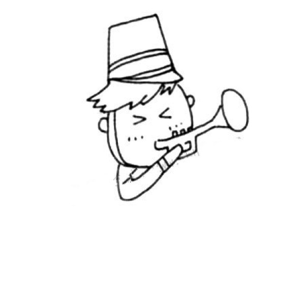 Simple drawing tutorial of handsome tuba player