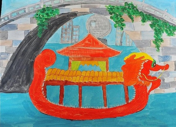 Appreciation of paintings and pictures related to the Dragon Boat Festival in the water town and the Dragon Boat Festival