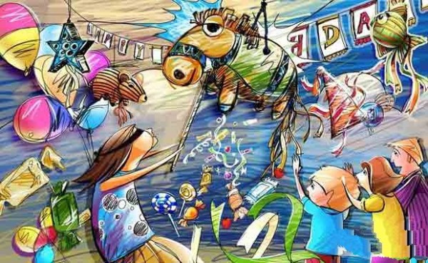 Childrens drawings about the Dragon Boat Festival - Dragon Boat Festival love