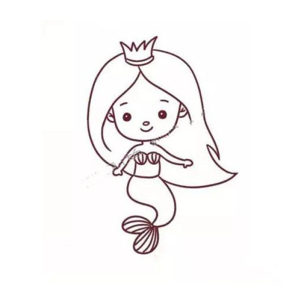 Learn to draw step by step: cartoon mermaid