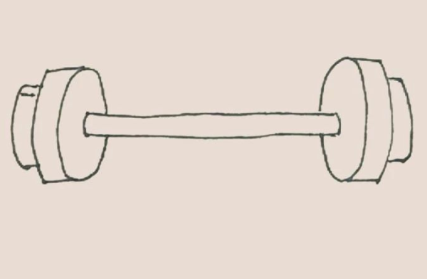 Simple drawing of barbell