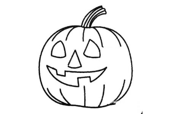 Halloween Pumpkin Head Simple Drawing Picture