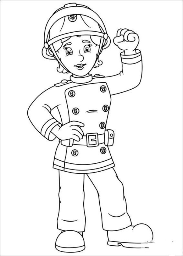 Complete collection of simple drawings of fire fighters