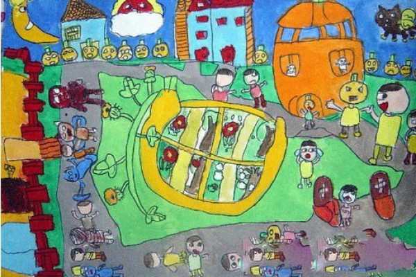 Childrens drawings of Halloween pictures-Spooky Halloween