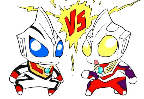 Duel between two Ultraman Tiga