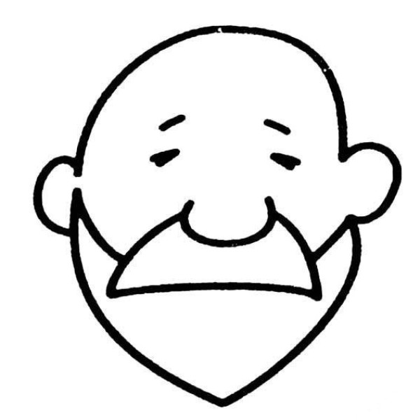 Simple strokes of old mans head