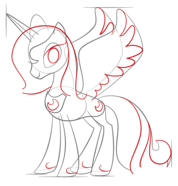 How to draw Moon Princess from My Little Pony