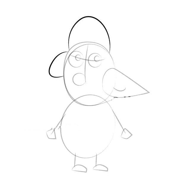 Peppa Pig and Penguin Pos simple drawing