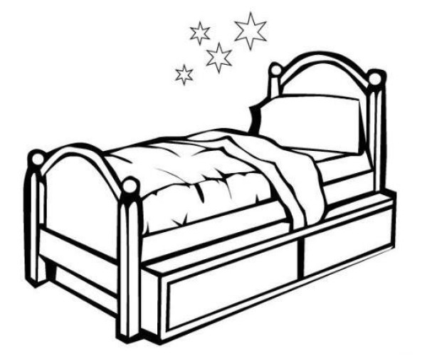 How to draw a simple and beautiful childrens bed