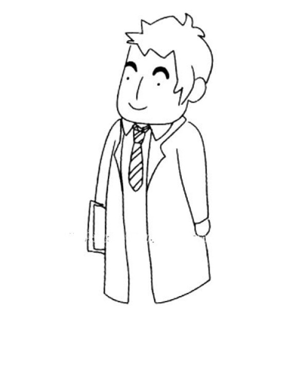 Simple drawing of professional figures doctor