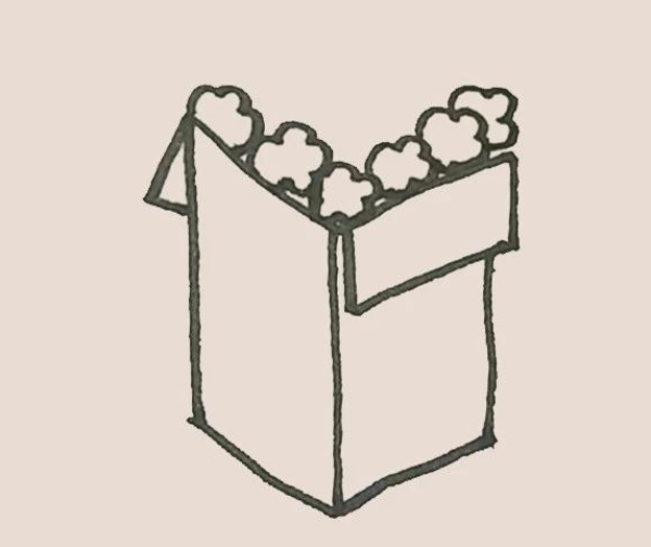 Simple drawing of popcorn