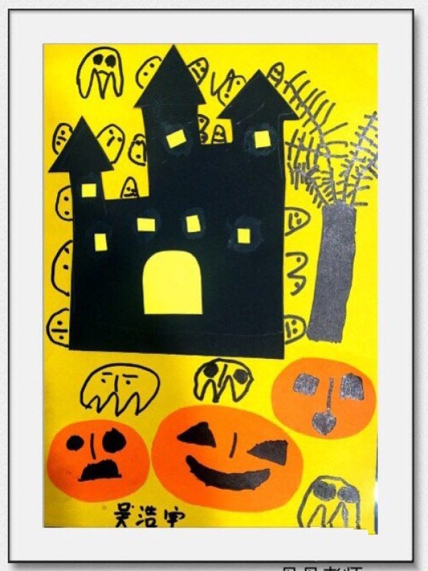 A set of beautiful childrens drawings for Halloween