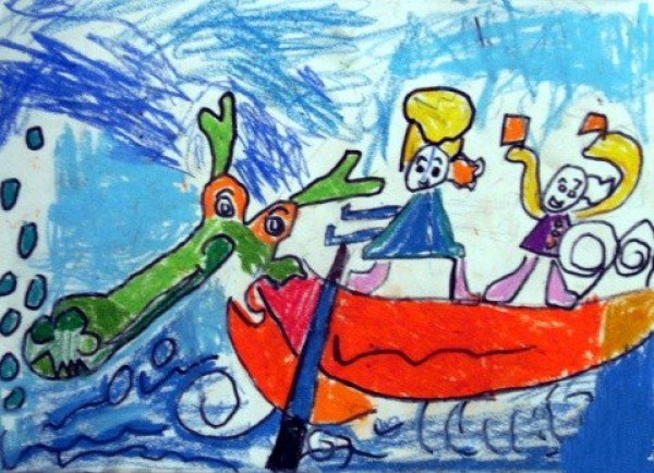 Festival-themed childrens painting-affectionate Dragon Boat Festival