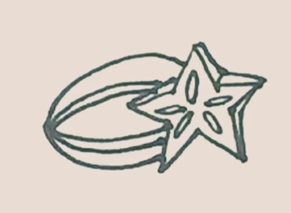 Simple drawing of star fruit