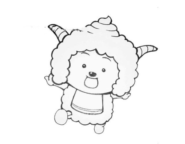 Simple drawing of cute lazy sheep