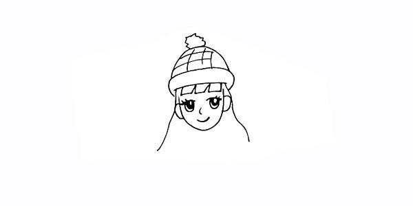 How to draw a little girl paying New Year greetings