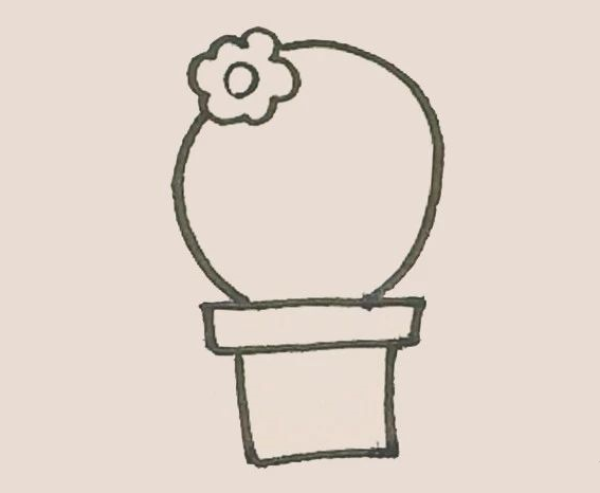 Simple drawing of cactus flower