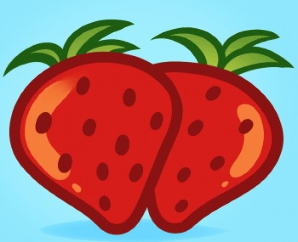 Simple drawing of red strawberry