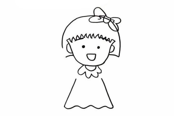 How to draw Chibi Maruko-chan in simple strokes