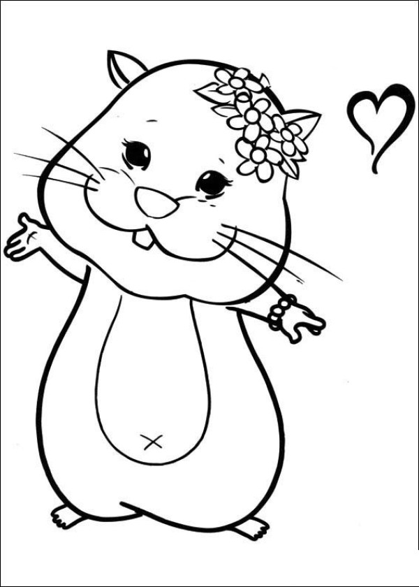 Simple drawing of cartoon character, simple drawing of hamster butler