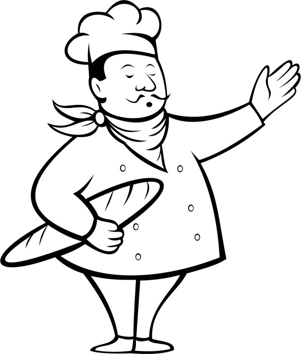 French chef holding bread