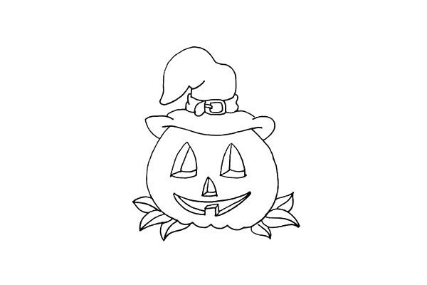 How to draw a pumpkin lantern