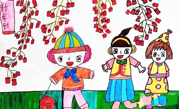 Appreciation of childrens paintings to celebrate the Happy New Year in 2017